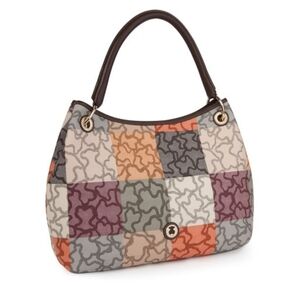 TOUS Kaos Cuadrados Orange Brown Colored One Shoulder Bag